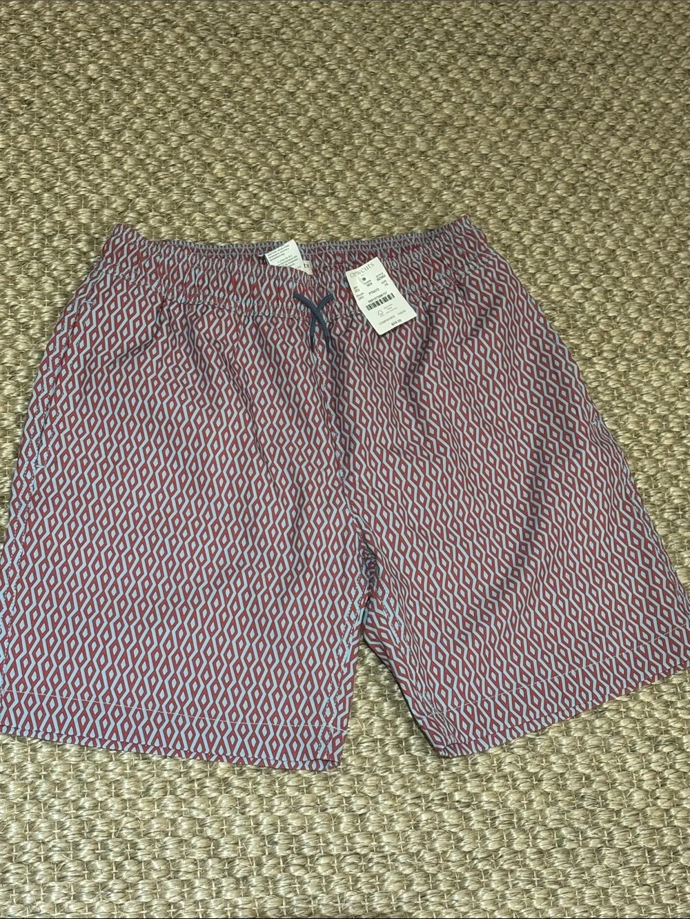 JCrew Red and blue Geometric Kids Swim Trunks